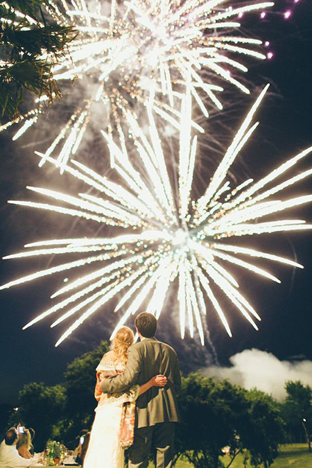 Fuegos artificiales en tu boda