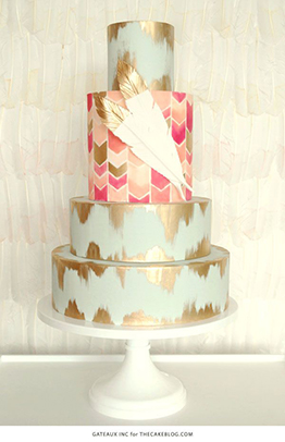 Tarta nupcial efecto pintura